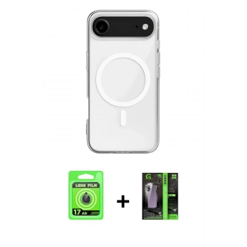 MARSİLYAN™- iPhone 17 Air Kılıf Ahenk Yansıma Prime - Siyah 360 Mat Full Body Arka Koruyucu + Raze Metal Kamera Lens - MI