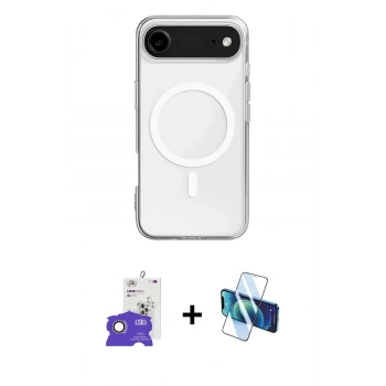 MARSİLYAN™- iPhone 17 Air Kılıf Ahenk Yansıma Prime - Siyah 3D Antistatik Seramik Nano Ekran Koruyucu + Bilvis Titan Kamera Lens - GD