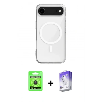 MARSİLYAN™- iPhone 17 Air Kılıf Ahenk Yansıma Prime - Siyah Bilvis 5in1 3D Magic Cam Ekran Koruyucu + Raze Metal Kamera Lens - SH
