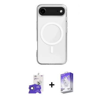 MARSİLYAN™- iPhone 17 Air Kılıf Ahenk Yansıma Prime - Siyah Bilvis 5in1 3D Magic Cam Ekran Koruyucu + Bilvis Titan Kamera Lens - SH