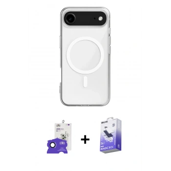 MARSİLYAN™- iPhone 17 Air Kılıf Ahenk Yansıma Prime - Siyah Bilvis 5in1 5D Magic Hayalet Cam Ekran Koruyucu + Bilvis Titan Kamera Lens - LT