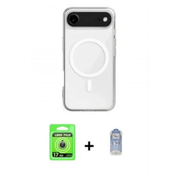 MARSİLYAN™- iPhone 17 Air Kılıf Ahenk Yansıma Prime - Siyah Joko Magic 5D Cam + Raze Metal Kamera Lens - GS
