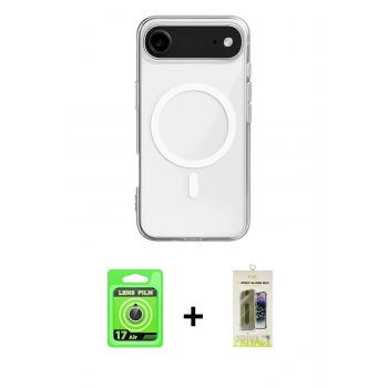 MARSİLYAN™- iPhone 17 Air Kılıf Ahenk Yansıma Prime - Siyah Joko Magic 5D Hayalet Cam + Raze Metal Kamera Lens - GS