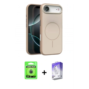 MARSİLYAN™- iPhone 17 Air Kılıf Atlas Asil Prime - Siyah Bilvis 5in1 3D Magic Cam Ekran Koruyucu + Raze Metal Kamera Lens - MI