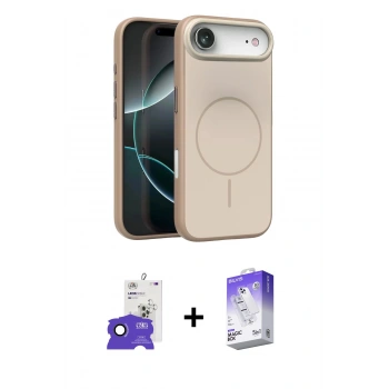 MARSİLYAN™- iPhone 17 Air Kılıf Atlas Asil Prime - Siyah Bilvis 5in1 3D Magic Cam Ekran Koruyucu + Bilvis Titan Kamera Lens - SH