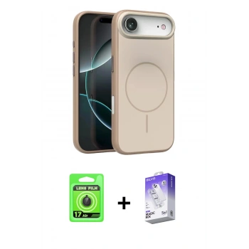 MARSİLYAN™- iPhone 17 Air Kılıf Atlas Asil Prime - Siyah Bilvis 5in1 3D Magic Cam Ekran Koruyucu + Raze Metal Kamera Lens - SH
