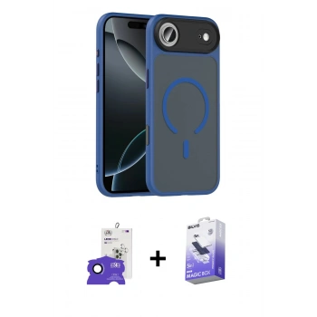 MARSİLYAN™- iPhone 17 Air Kılıf Doruk Form Serisi - Siyah Bilvis 5in1 5D Magic Hayalet Cam Ekran Koruyucu + Bilvis Titan Kamera Lens - LT