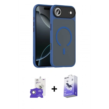 MARSİLYAN™- iPhone 17 Air Kılıf Doruk Form Serisi - Siyah Bilvis 5in1 5D Magic Hayalet Cam Ekran Koruyucu + Bilvis Titan Kamera Lens - GD