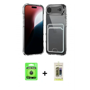 MARSİLYAN™- iPhone 17 Air Kılıf Doruk Klasik Koleksiyonu - Siyah Joko Magic 5D Hayalet Cam + Raze Metal Kamera Lens - SH