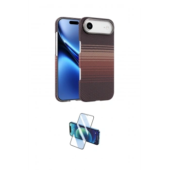 MARSİLYAN™- iPhone 17 Air Kılıf Doruk Serisi - Siyah 3D Antistatik Cam Ekran Koruyucu