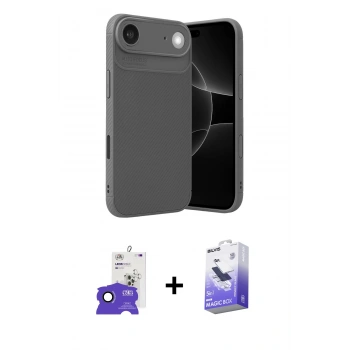 MARSİLYAN™- iPhone 17 Air Kılıf Eksen Form Prime - Siyah Bilvis 5in1 5D Magic Hayalet Cam Ekran Koruyucu + Bilvis Titan Kamera Lens - SH