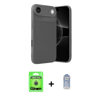 MARSİLYAN™- iPhone 17 Air Kılıf Eksen Form Prime - Siyah Joko Magic 5D Cam + Raze Metal Kamera Lens - GD
