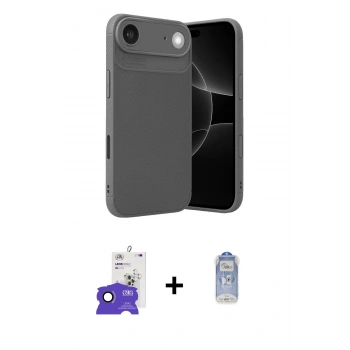 MARSİLYAN™- iPhone 17 Air Kılıf Eksen Form Prime - Siyah Joko Magic 5D Cam + Bilvis Titan Kamera Lens - SH