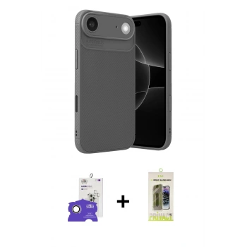 MARSİLYAN™- iPhone 17 Air Kılıf Eksen Form Prime - Siyah Joko Magic 5D Hayalet Cam + Bilvis Titan Kamera Lens - GD