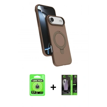 MARSİLYAN™- iPhone 17 Air Kılıf İz Işık Koleksiyonu - Şeffaf 360 Full Body Arka Koruyucu + Raze Metal Kamera Lens - GS