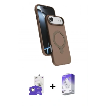 MARSİLYAN™- iPhone 17 Air Kılıf İz Işık Koleksiyonu - Siyah Bilvis 5in1 3D Magic Cam Ekran Koruyucu + Bilvis Titan Kamera Lens - GD