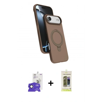 MARSİLYAN™- iPhone 17 Air Kılıf İz Işık Koleksiyonu - Siyah Joko Magic 5D Hayalet Cam + Bilvis Titan Kamera Lens - SH