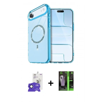 MARSİLYAN™- iPhone 17 Air Kılıf Kıvılcım Form Prime - Şeffaf 360 Full Body Arka Koruyucu + Bilvis Titan Kamera Lens - LT