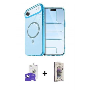 MARSİLYAN™- iPhone 17 Air Kılıf Kıvılcım Form Prime - Siyah Bilvis 3D Cam Ekran Koruyucu + Bilvis Titan Kamera Lens - GS