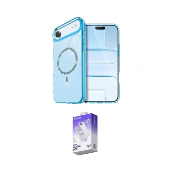 MARSİLYAN™- iPhone 17 Air Kılıf Kıvılcım Form Prime - Siyah Bilvis 5in1 3D Magic Cam Ekran Koruyucu