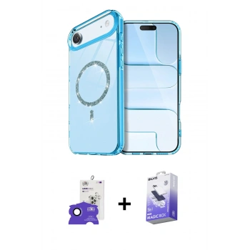 MARSİLYAN™- iPhone 17 Air Kılıf Kıvılcım Form Prime - Siyah Bilvis 5in1 5D Magic Hayalet Cam Ekran Koruyucu + Bilvis Titan Kamera Lens - LT