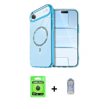 MARSİLYAN™- iPhone 17 Air Kılıf Kıvılcım Form Prime - Siyah Joko Magic 5D Cam + Raze Metal Kamera Lens - SH