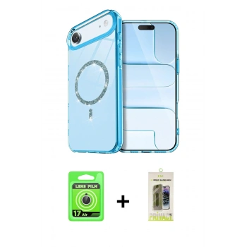 MARSİLYAN™- iPhone 17 Air Kılıf Kıvılcım Form Prime - Siyah Joko Magic 5D Hayalet Cam + Raze Metal Kamera Lens - GS