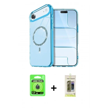 MARSİLYAN™- iPhone 17 Air Kılıf Kıvılcım Form Prime - Siyah Joko Magic 5D Hayalet Cam + Raze Metal Kamera Lens - MI