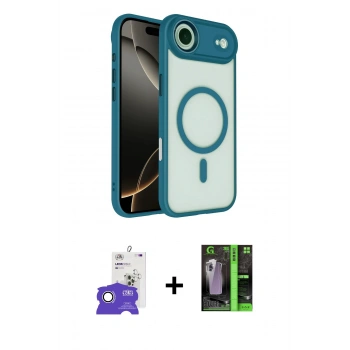 MARSİLYAN™- iPhone 17 Air Kılıf Kıvılcım Prime - Şeffaf 360 Full Body Arka Koruyucu + Bilvis Titan Kamera Lens - GS