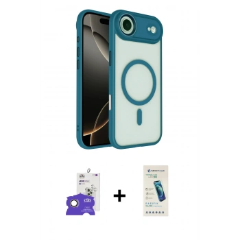 MARSİLYAN™- iPhone 17 Air Kılıf Kıvılcım Prime - Şeffaf Pasifik Cam Ekran Koruyucu + Bilvis Titan Kamera Lens - GD