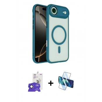 MARSİLYAN™- iPhone 17 Air Kılıf Kıvılcım Prime - Siyah 3D Antistatik Seramik Nano Ekran Koruyucu + Bilvis Titan Kamera Lens - SH