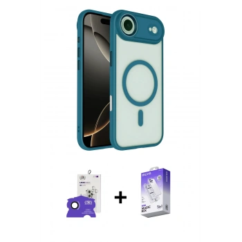 MARSİLYAN™- iPhone 17 Air Kılıf Kıvılcım Prime - Siyah Bilvis 5in1 3D Magic Cam Ekran Koruyucu + Bilvis Titan Kamera Lens - SH