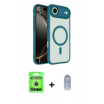 MARSİLYAN™- iPhone 17 Air Kılıf Kıvılcım Prime - Siyah Joko Magic 5D Cam + Raze Metal Kamera Lens - MI