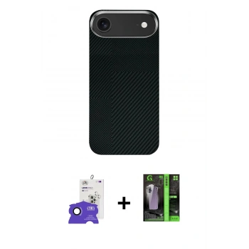 MARSİLYAN™- iPhone 17 Air Kılıf Kozmos Klasik Prime - Şeffaf 360 Full Body Arka Koruyucu + Bilvis Titan Kamera Lens - SH