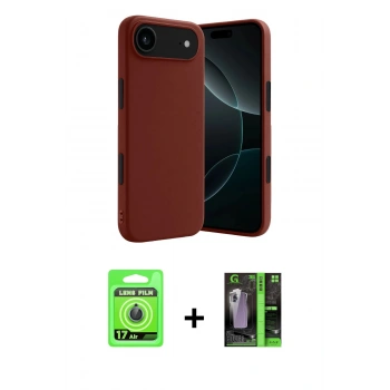 MARSİLYAN™- iPhone 17 Air Kılıf Kozmos Yansıma Özel Seri - Şeffaf 360 Full Body Arka Koruyucu + Raze Metal Kamera Lens - MI
