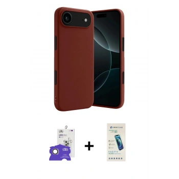 MARSİLYAN™- iPhone 17 Air Kılıf Kozmos Yansıma Özel Seri - Şeffaf Pasifik Cam Ekran Koruyucu + Bilvis Titan Kamera Lens - GD