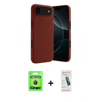 MARSİLYAN™- iPhone 17 Air Kılıf Kozmos Yansıma Özel Seri - Şeffaf Pasifik Cam Ekran Koruyucu + Raze Metal Kamera Lens - SH