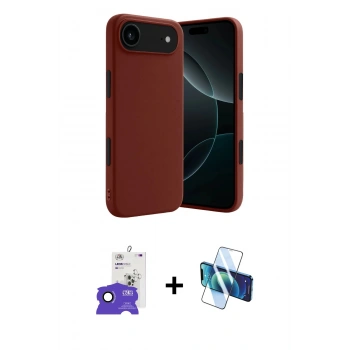 MARSİLYAN™- iPhone 17 Air Kılıf Kozmos Yansıma Özel Seri - Siyah 3D Antistatik Cam Ekran Koruyucu + Bilvis Titan Kamera Lens - SH