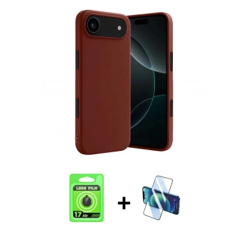 MARSİLYAN™- iPhone 17 Air Kılıf Kozmos Yansıma Özel Seri - Siyah 3D Antistatik Seramik Nano Ekran Koruyucu + Raze Metal Kamera Lens - SH