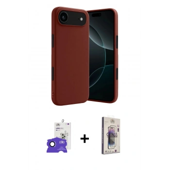 MARSİLYAN™- iPhone 17 Air Kılıf Kozmos Yansıma Özel Seri - Siyah Bilvis 3D Cam Ekran Koruyucu + Bilvis Titan Kamera Lens - LT