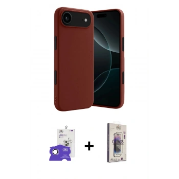 MARSİLYAN™- iPhone 17 Air Kılıf Kozmos Yansıma Özel Seri - Siyah Bilvis 3D Cam Ekran Koruyucu + Bilvis Titan Kamera Lens - GS