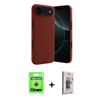 MARSİLYAN™- iPhone 17 Air Kılıf Kozmos Yansıma Özel Seri - Siyah Bilvis 3D Cam Ekran Koruyucu + Raze Metal Kamera Lens - GS