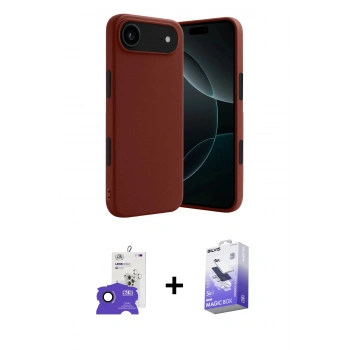 MARSİLYAN™- iPhone 17 Air Kılıf Kozmos Yansıma Özel Seri - Siyah Bilvis 5in1 5D Magic Hayalet Cam Ekran Koruyucu + Bilvis Titan Kamera Lens - SH