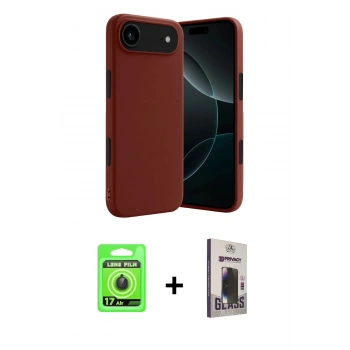 MARSİLYAN™- iPhone 17 Air Kılıf Kozmos Yansıma Özel Seri - Siyah Bilvis Hayalet Cam Ekran Koruyucu + Raze Metal Kamera Lens - SH