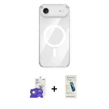 MARSİLYAN™- iPhone 17 Air Kılıf Kutup Klasik Serisi - Şeffaf Pasifik Cam Ekran Koruyucu + Bilvis Titan Kamera Lens - GD