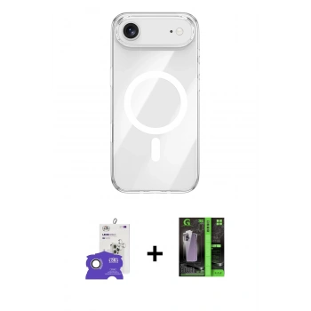 MARSİLYAN™- iPhone 17 Air Kılıf Kutup Klasik Serisi - Siyah 360 Mat Full Body Arka Koruyucu + Bilvis Titan Kamera Lens - GS