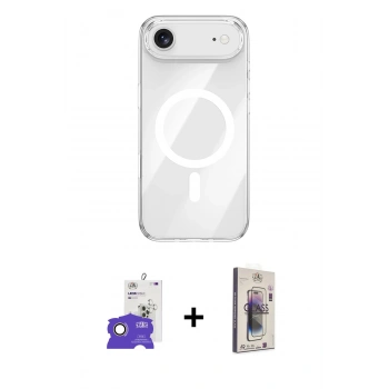 MARSİLYAN™- iPhone 17 Air Kılıf Kutup Klasik Serisi - Siyah Bilvis 3D Cam Ekran Koruyucu + Bilvis Titan Kamera Lens - GD