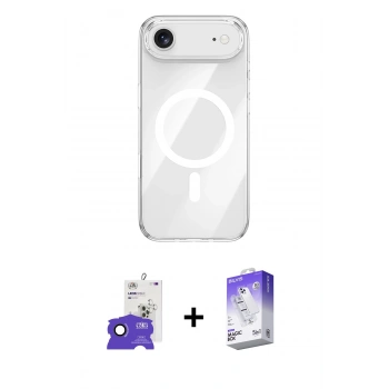 MARSİLYAN™- iPhone 17 Air Kılıf Kutup Klasik Serisi - Siyah Bilvis 5in1 3D Magic Cam Ekran Koruyucu + Bilvis Titan Kamera Lens - SH