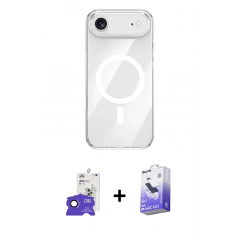 MARSİLYAN™- iPhone 17 Air Kılıf Kutup Klasik Serisi - Siyah Bilvis 5in1 5D Magic Hayalet Cam Ekran Koruyucu + Bilvis Titan Kamera Lens - SH
