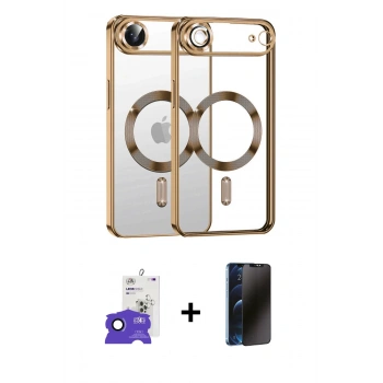 MARSİLYAN™- iPhone 17 Air Kılıf Nova Işık Özel Seri - Siyah 3D Antistatik Hayalet Cam Ekran Koruyucu + Bilvis Titan Kamera Lens - LT